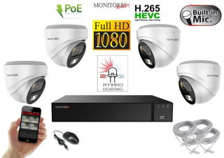 Monitorrs Security Hybrid Light IP 4 kamerový set 2 Mpix WDome (6211K4)